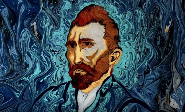 Van Gogh’s Starry Night painted on water with ancient technique