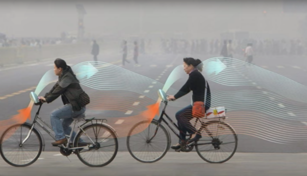 Dutch design filtering city smog gets picked up by Chinese bike sharing app